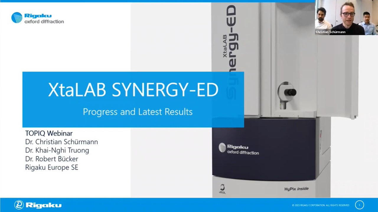 XtaLAB Synergy-ED progress and latest results